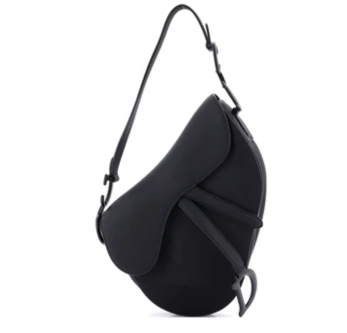Dior Saddle So Black matte bag with its signature Dior presentation box and long adjustable shoulder strap
